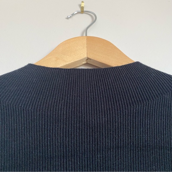 Dynamite Mock Neck Ribbed Sweater. Black. Medium. - Picture 4 of 6